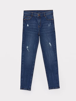 Super Skinny Fit Y?rt?k Detayl? Erkek ?ocuk Jean Pantolon
