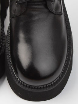 01-C1112-1 BLACK Ботинки демисезонные женские (натуральная кожа, байка)