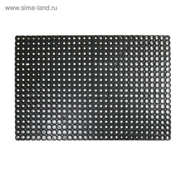 Коврик ячеистый грязесборный, 80×120×1.6 см, чёрный