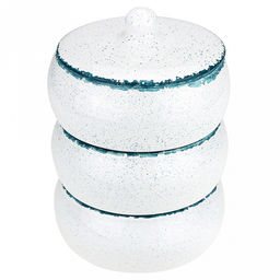 Набор для холодца керамический Русский 3 предмета по 0,9л, д16,5см Варадеро, h23см, с крышкой (Россия)