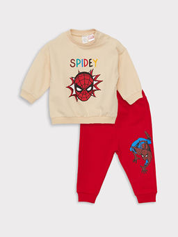 Bisiklet Yaka Uzun Kollu Spiderman Bask?l? Erkek Bebek 2li Tak?m