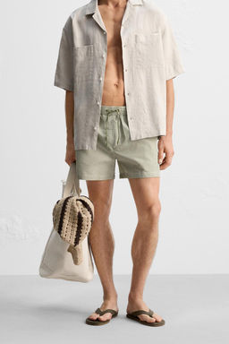SEERSUCKER MID-LENGTH SWIMMING TRUNKS - Zara фото 32