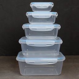 Салатник 5 штук прямоугольный с крышками / 805-5 /уп 36/ 170, 500, 900, 1600, 2500 мл - Галеонтрейд фото 3