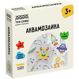 Набор для творчества "Аквамозаика. Космические приключения" 4 картинки (AQB_54289, "ТРИ СОВЫ") в коробке