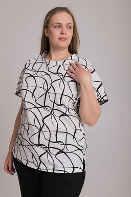 Футболка М325254бч Белый/черный - Елена фото 6