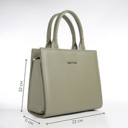 Сумка женская тоут TEXTURA на молнии, 22×11×22 см, зелёная