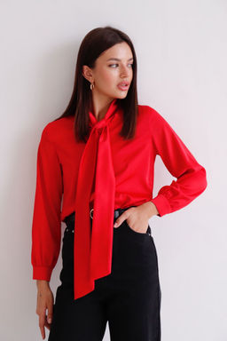 Martichelli Блуза с завязками красная  фото 4