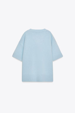 100% WOOL SHORT SLEEVE BASIC KNIT JUMPER - Zara фото 5