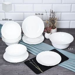 Столовый набор 13 предметов Тюльпан белый / 13/LHK680 (WHITE) /уп 4/