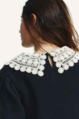SHORT SLEEVE CROCHET KNIT JUMPER - Zara фото 4