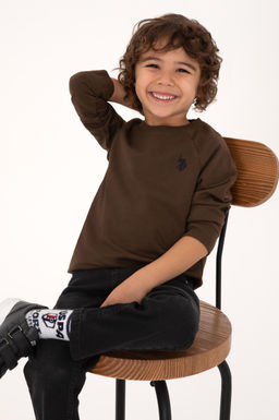 Erkek _ocuk Kahverengi Basic Sweatshirt Sepette S_rpriz _ndirim - U.s. polo assn фото 6
