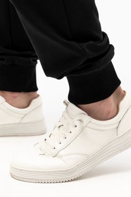 Брюки из хлопкового футера 418M3-31 черный - Solo mio фото 7