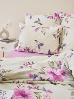 Постельное белье зима-лето из поплина с простыней на резинке - Джина Семейный с прост. на рез.180*200*25 (нав.70x70)