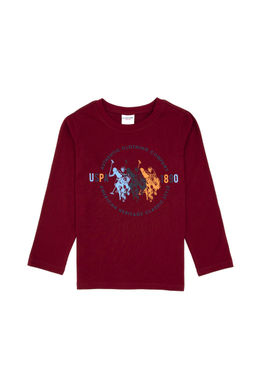 Erkek _ocuk Bordo Bisiklet Yaka Sweatshirt