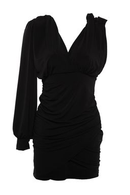 TRENDYOLMILLA K?rm?z? Parlak Tasl? Orme S?k Mini Abiye Elbise TPRSS22EL0451 фото 6