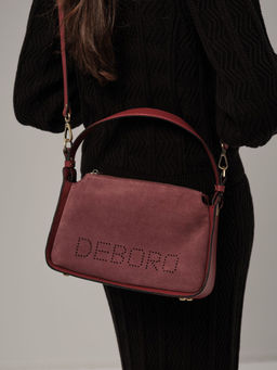 Сумка замшевая на плечо Deboro 30790 бордовое вино