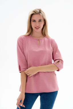 Кофта женская из футера Анфиса розовый меланж - Амадэль фото 4