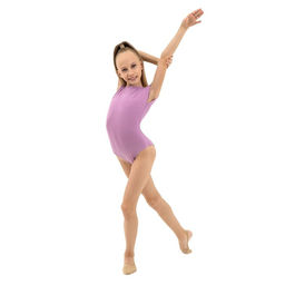 Купальник гимнастический Grace Dance, с укороченным рукавом, вырез лодочка, р. 34, цвет фиалковый  фото 5