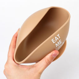 Тарелка детская на присоске и столовые приборы, M&B, силикон, бежевый