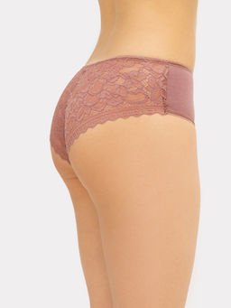 Цена за 2 штуки! Трусы женские шорты с деталями из кружева в коричневом оттенке кофейная роза2 412265H
