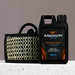 Подарочный набор косметики Настоящий драйв, гель для душа во флаконе канистры 300 мл и мочалка для тела, аромат агарового дерева и пряностей, HARD LINE  фото 3