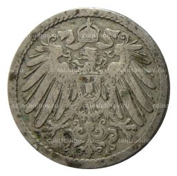 Монета 5 пфеннигов 1890 года A Германия