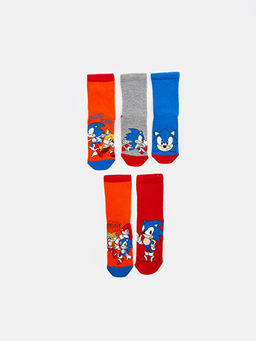 Sonic Desenli Erkek ?ocuk Soket ?orap 5li - Waikiki фото 2