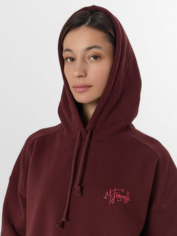 Теплое худи женское коричневое с начесом