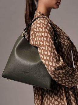 Сумка кожаная Deboro 30994 зеленый мох