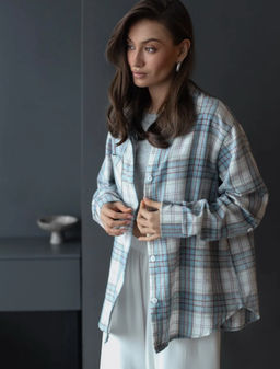 K12702 Рубашка OVER SIZE ТМ_РОЗОВЫЙ - Brand фото 11