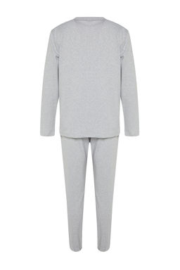 TRENDYOL MAN Gri Regular Fit Bask?l? Orme Pijama Tak?m? TMNAW22PT0754 - Trendyolmilla фото 13