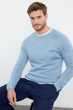 Mavi Slim Fit Dar Kesim Bisiklet Yaka Reglan Kol Basic Triko Kazak TMNAW25KZ00000