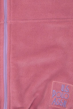 K_z _ocuk Pembe Fermuarl_ Polar Sweatshirt Sepette S_rpriz _ndirim - U.s. polo assn фото 3