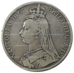 Монета 1 крона 1892 года Великобритания