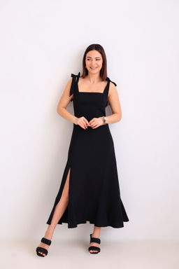 Martichelli Платье на завязывающихся лямках чёрное фото 2