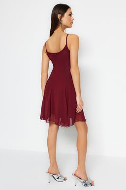 TRENDYOLMILLA Siyah A-Kesim Astarl? Dokuma Sifon K?sa Abiye Gece Elbise TPRSS23EL00033  фото 22