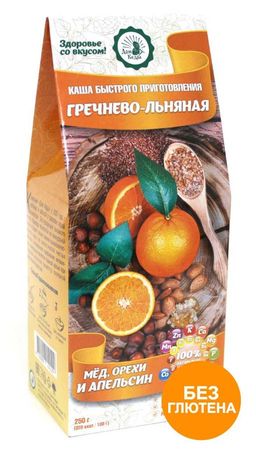 Каша Гречнево-льняная с мёдом и орехами - безглютеновый продукт!