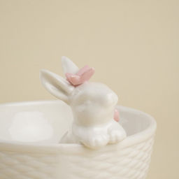 Конфетница SL Home «Лесные кролики», 13×10.3 см, фарфор, белая