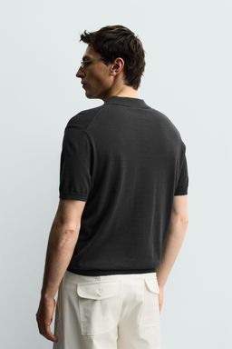 POLO PUNTO REGULAR FIT ALGOD?N - LINO / Gris oscuro - Zara фото 5