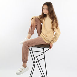 RODOS Спортивный костюм для девочки М-263 Какао/Светло-бежевый