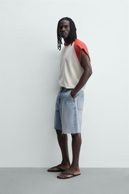 BERMUDA CHINO DENIM RELAXED FIT / Azul - Zara фото 4