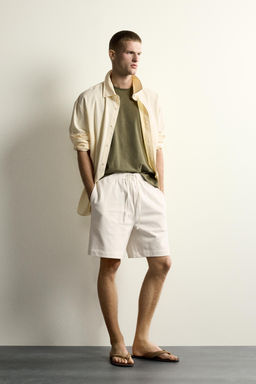 BERMUDA JOGGER CINTURA COMBINADA / Blanco - Zara фото 4