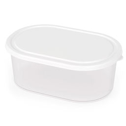 Контейнер для продуктов пластмассовый 1,5л 22х14,5х8см, овальный, подходит для СВЧ, белый (Россия)