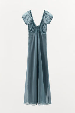 EMBROIDERED DRESS WITH SEQUIN AND BEAD EMBELLISHMENT - Zara фото 5