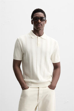 RIBBED KNIT POLO SHIRT - Zara фото 10