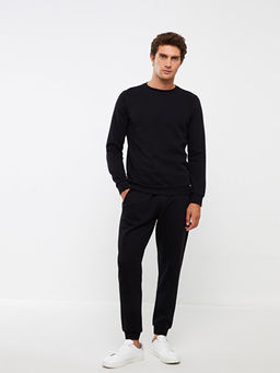 Bisiklet Yaka Uzun Kollu Erkek Kal?n Sweatshirt