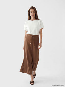 B?y?k Beden Beli Lastikli Arm?rl? Etek