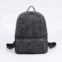 Рюкзак женский из искусственной кожи на молнии, 3 кармана, цвет серый