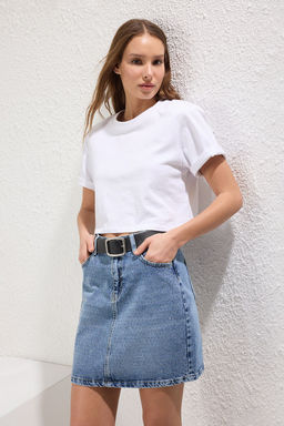 TRENDYOLMILLA Mavi Tasl? Mini Denim Etek TWOSS25ET00058 фото 2