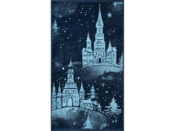 Полотенце махровое 6с103.412ж1 Зимняя сказка(джинс) 50х90см